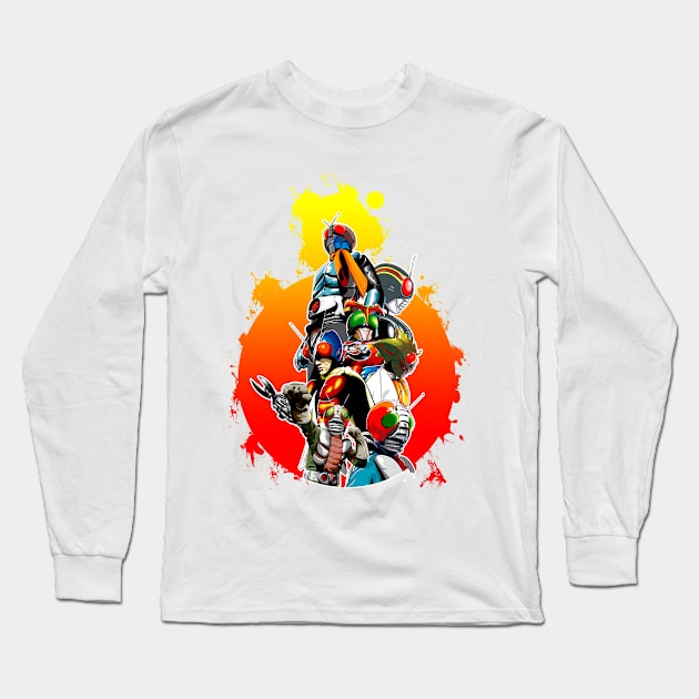 kamen rider party Long Sleeve T-Shirt by kladenko